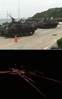 莒光守備大隊萬平操演實彈預演登場,9月8日正式操演,歡迎遊客鄉親蒞臨體驗萬彈齊發的震撼場面。(圖/文:宋幸儒)