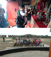 老兵重返高登找回榮耀,退伍老兵陳輝煌如願回到島上大王爺廟獻金牌還願。(圖:馬祖捍衛戰士,文:陳鵬雄)
