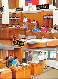 連江縣議會第6屆第3次臨時大會昨召開預備會議,縣長劉增應、秘書長張龍德專程前往拜會,預祝此次臨時會圓滿順利。(圖/文:曹重偉)