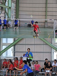 縣運羽球項目在北竿鄉羽球館開打,中山國中順利取得國中組冠軍3連霸寶座。(圖/文:陳鵬雄)