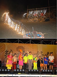　馬祖秋慶鐵板燒塔節熱鬧登場，重頭戲燒塔儀式及晚會節目精彩紛呈，讓所有鄉親和縣運選手度過難忘秋夜。（圖／文：楊凱棻）