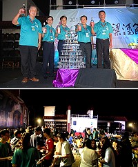 馬祖高粱酒節南竿場昨日在馬祖酒廠廣場熱鬧登場,氣氛熱烈宛如嘉年華會,現場也舉辦成年酒封藏儀式,讓馬中高一學生在畢業時能拿到深具意義的畢業禮物。(圖/文:楊凱棻)