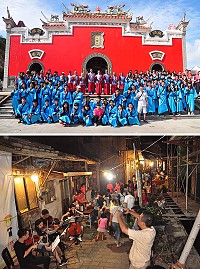 馬祖秋慶「牛角做出幼」盛大登場,馬中92位學子過關成年;晚間大澳老街的園遊會相當熱鬧,吸引民眾駐足停留。(圖/文:馮紹夫)