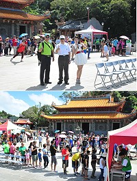 　「垃圾分類不落地、資源回收卡蹓行」宣導闖關活動2日在馬祖境天后宮歡樂登場，縣長劉增應到場致意，勉勵民眾身體力行，確實分類做好資源回收，維護家鄉好風景。（圖／文：曹重偉）