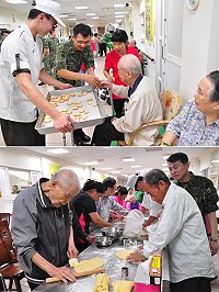 馬防部烘焙房前進大同之家,依公、依嬤動手做餅乾,對自己做的成品更是相當滿意。(圖/文:馮紹夫)
