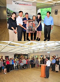 　由「馬祖女兒」陳希倫一手主導的「依公，依嬤─馬祖耆老」攝影展7日上午溫馨登場，吸引許多老人家前往品頭論足；特別安排由陳希倫親手將大張照片送給老人家們，讓她實現諾言。（圖／文：曹重偉）