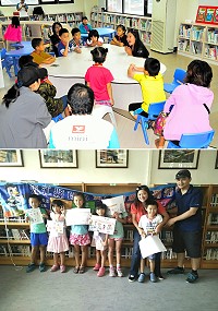 閱讀起步走特與媽祖昇天祭結合!8日先邀自然心智學院的速寫畫家劉文祥老師於中正圖書館舉辦繪圖營,9日則由姚臻老師說媽祖在馬祖的故事,再由劉文祥指導學員如何畫出心中的精彩故事。(圖/文:曹重偉)