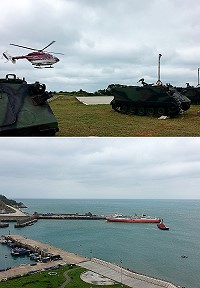 國慶連假最後一天,東引-南竿島際交通,臺馬輪、直升機海空合作疏運。 (圖/文:陳其敏)