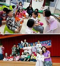 閱讀推廣「大家一起說故事」10日溫馨登場,北竿場特邀請今年才小二的柯佩辰小朋友為大家說故事,活潑生動還穿插互動遊戲及唱歌、跳舞,讓全場都相當感動;12日至14日晚間7時30分在中正圖書館都有說故事活動,歡迎親子檔踴躍前往聆聽。(圖:連江縣政府文化局)