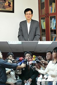 連江地方法院院長走馬換將,由台北地院法官黃俊明接任並於11日履新;他曾任台北地方法院發言人長達7年半,期間最受矚目的就是審理前總統陳水扁的相關案件,一時間成了家喻戶曉的人物。(圖/文:曹重偉)