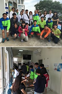 台灣視光視力保健學會理事長毛子奇率視光師團隊抵達西莒,免費為敬恆學生驗光配鏡,宣導正確視力衛生保健知識。(圖/文:宋幸儒)