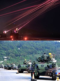 防區年度最後一場萬平實彈操演在塘后海域震撼登場。(圖:王台榮、陳鵬雄)