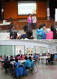 　基隆市政府教育處和國教藝文輔導團成員昨天在介壽國中小舉辦教師研習和導覽小尖兵與志工培訓。（圖／文：吳嘉榮）