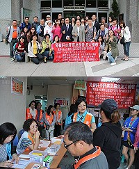 肝病權威許金川教授服務團隊與肝病防治代言人郭子乾一行,專程來馬執行台灣肝病根除計畫-105年B、C型肝炎大檢驗。(圖:陳鵬雄、吳嘉榮)