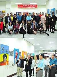 　在永和豆漿集團董事長林炳生促成下，「健康運動　生活美學」永和文化主題畫展昨日正式在馬港圖書館開幕。（圖／文：馮紹夫）