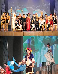 由鄒族傳說編寫的音樂劇《雲海中的仲夏夜-天祭HOCUBU》5日晚間首次在馬祖盛大演出,雋永淒美的故事展現出原民人持守愛情堅貞與義無反顧的承諾。(圖/文:曹重偉)