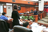 　議會第6屆第4次定期大會開議，由縣長劉增應進行施政報告暨說明，再由議員就施政報告內容、近期縣政表現及熱門議題提出質詢。（圖／文：曹重偉）