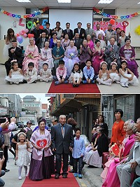 　民政局與塘岐社協舉辦圓夢計畫逆時光夢想活動，北竿18位長者穿上華服，重溫年輕時的熱情。（圖／文：陳鵬雄）