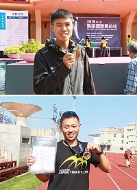 (上圖)莒光步兵連黃中士以1小時40分獲得21K第4名。(下圖)南竿步兵連上兵黃煒翔以1小時52分獲得21K第7名。(圖/文:范智傑)