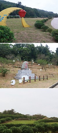(上圖)機步連認養公園區域「馬港三角公園」。(中圖)混砲連認養公園區域「梅園」。(下圖)支援營認養公園區域「上腰山」。(圖/文:吳誌益)