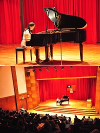 馬祖學生音樂發表會,學生展現成果表現琴藝。(圖/文:馮紹夫)