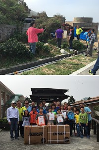 莒光鄉民代表會第10屆第4次定期大會,進行鄉政考察行程,14日走訪東莒;鄉長及代表們也特地到東莒國小頒發由莒光鄉公所舉辦的低碳家園宣導繪畫比賽得獎人員獎狀及獎品。(圖:莒光鄉民代表會提供)