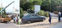 清水路段昨天發生小客車翻覆事件，所幸駕駛平安無事。（圖／文：吳嘉榮）