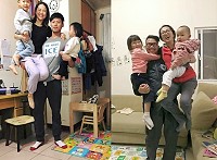 馬祖丈夫就是Man!近日地區臉友圈出現兩張超人氣的「舉人照片」,是由林育強、曹立偉兩位男子漢的超強、超人氣演出,此舉也讓其他老公級人物紛紛喊「這我不行」!(圖:林育強+邱羚躍、曹立偉+官雯欣)