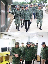 上圖:部長視導據點。下圖:部長視導官兵生活設施。(圖/文:謝佳熹)