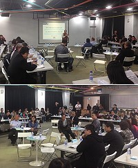 工業局和建設局昨天邀集縣內有意願接受輔導業者一同前往紡拓大樓參訪並進行會談,協助馬祖伴手禮產業全面提升。(圖:建設局)