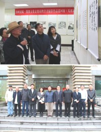 　海峽流觴—閩都文化走進台灣書畫攝影作品巡迴展昨天在馬港圖書館揭幕，共展出閩都書畫、攝影名家作品121幅。（圖／文：吳嘉榮）
