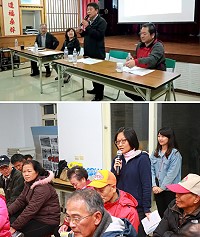 縣府交通局「台馬間與島際間海運交通票價調漲說明會」29日在莒光舉行,鄉親發言踴躍爭取權益。(圖/文:曹以鋒、宋幸儒)