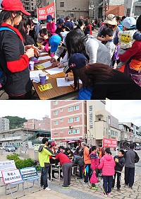 台灣社會安定姐妹聯盟、國民黨連江縣黨部等單位在介壽澳口公園舉行「拒吃核食」定點連署活動,超過400位鄉親共同聯署反對政府政策。(圖/文:馮紹夫)