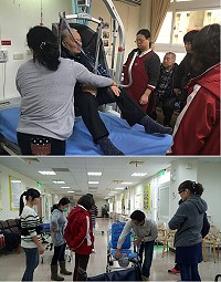 大同之家新購置多個輔具設備,照服員接受使用訓練,未來提供住民更好的服務。(圖:大同之家提供)