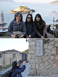 知名藝術家龍君兒與女兒、丈夫一行由深圳經黃岐線入境展開馬祖遊行程,盛讚芹壁好風光。(圖/文:陳鵬雄)