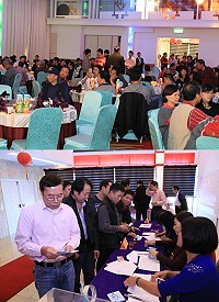 　新北市連江（馬祖）同鄉會105年歲末聯歡活動18日上午12時於土城囍都餐廳3樓召開，席開24桌，鄉親參與踴躍，場面熱烈。（圖：陳賢官提供）
