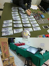 　馬祖警方24日凌晨直搗賭窟，破獲位於福澳村的大型職業性天九牌賭場。（圖：連江縣警察局）