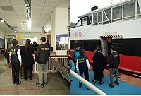 一陸籍女子以離島小三通自由行名義在南竿卡拉OK店非法打工,昨日下午移民署與調查局馬祖調查站幹員以小三通方式將其遣返出境。(圖:移民署北區事務大隊連江地區行政中心提供)