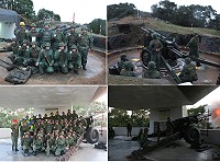 　（上左）郭副指揮官與砲班官兵合影。（上右）官兵展現勤訓精練成果。（下左）郭副指揮官與南竿混砲連弟兄合影。（下右）官兵展現勤訓精練成果。（圖／文：陳紀彰、張廷愷、謝佳熹）