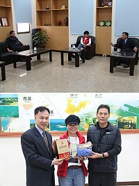 作家龍應台來馬祖訪談口述歷史也是低調行程,縣長劉增應昨天上午約見會面,表示歡迎之意。(圖/文:吳嘉榮)