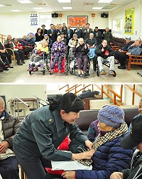 中華民國軍人之友社昨日在理事長李棟樑帶領下前往大同之家慰問長輩,並致贈春節賀禮,陳育琳也隨隊回馬探視長輩。(圖/文:馮紹夫)