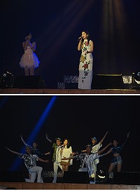 馬防部勞軍聯歡會5日隆重登場,多位藝人輪番上場演出,包括「小鄧麗君」張瀞云、吳淑敏等多位藝人賣力演唱,使現場觀眾聽得如癡如醉。(圖/文:楊凱棻)