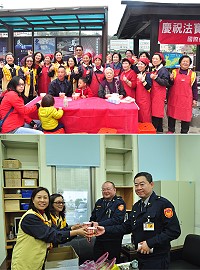 佛教慶祝「法寶節」,國際佛光會馬祖分會熬煮臘八粥與民眾分享結緣。(圖/文:馮紹夫)