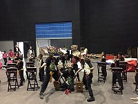 馬祖參加2017第3屆福州十邑春晚演出「祈福鼓慶」舞碼,代表團於場地舞台熟悉及勘查及聯合排練。(圖:連江縣政府文化處提供)