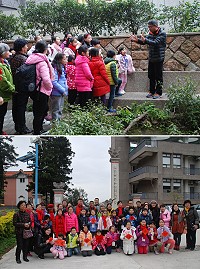 由福州鼓樓區繪畫老師楊乃湛帶隊,40多位家長和學生參觀仁愛國小,校長王建華熱情接待。(圖/文:楊凱棻)