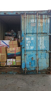 停航多日,貨輪「錦陽輪」疏運臺馬兩地包裹。(圖/文:連江縣交通旅遊局)