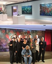 旅台鄉親鄭愛華「花語.夢語 -2017鄭愛華油畫雕塑個展」在台北展出,展覽去年創作的油畫及雕塑作品,眾多親友前往欣賞展覽並祝福展出順利。(圖:鄭愛華提供)