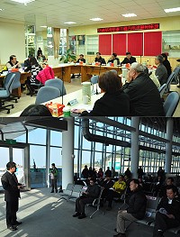 交通政務次長王國材與多位交通部官員考察馬祖,前往視察福澳旅運大樓工程現況,並聽取南北竿跨海大橋、馬祖國內商港工程簡報。(圖/文:馮紹夫)