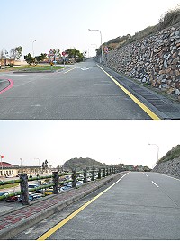 南竿航空站25日起至2月5日開放前方上坡左側坡道、機場左側山壁黃線供民眾停車。(圖/文:馮紹夫)