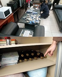 警察局在農曆年前破獲一起竊盜集團案件,陳姓嫌犯深夜潛入賣場「大搬家」,警方在其住處搜出大批菸酒、手機等贓物,並循線將另2名同夥逮捕;警方再次呼籲民眾春節期間務必要加強防竊。(圖:連江縣警察局)